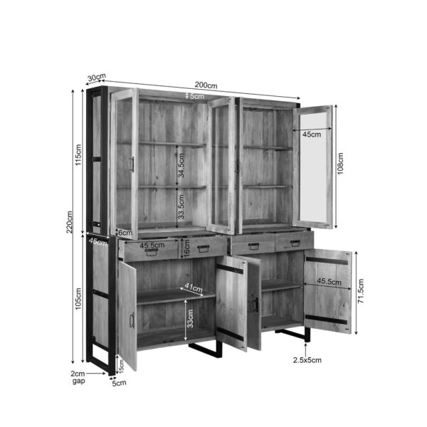 Boaz buffetkast 200cm | XXL - Afbeelding 7