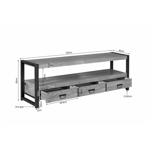 Boaz tv-meubel 150cm | 3 laden - Afbeelding 5