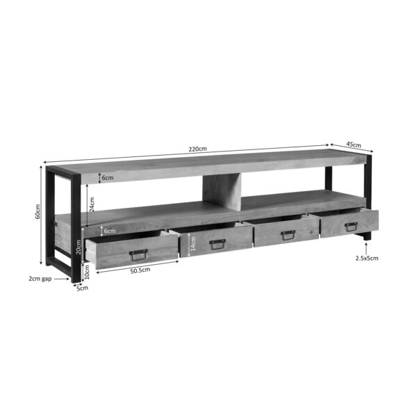 Boaz tv-meubel 220cm | 4 laden - Afbeelding 4