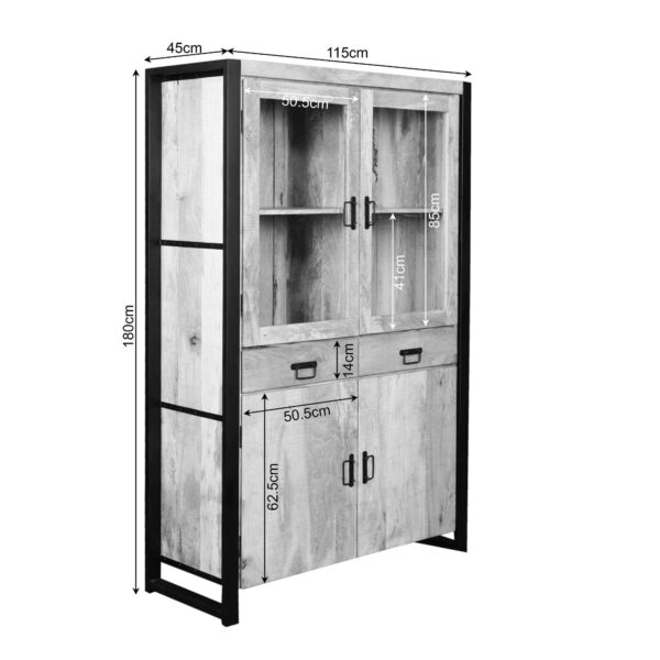 Boaz vitrinekast 115cm | glas - Afbeelding 5