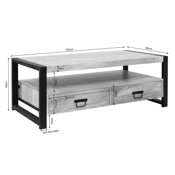 Boaz salontafel 120 cm | 4 laden - Afbeelding 4