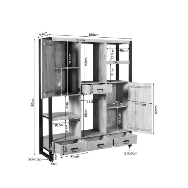 Boaz vakkenkast 150cm | XL - Afbeelding 5
