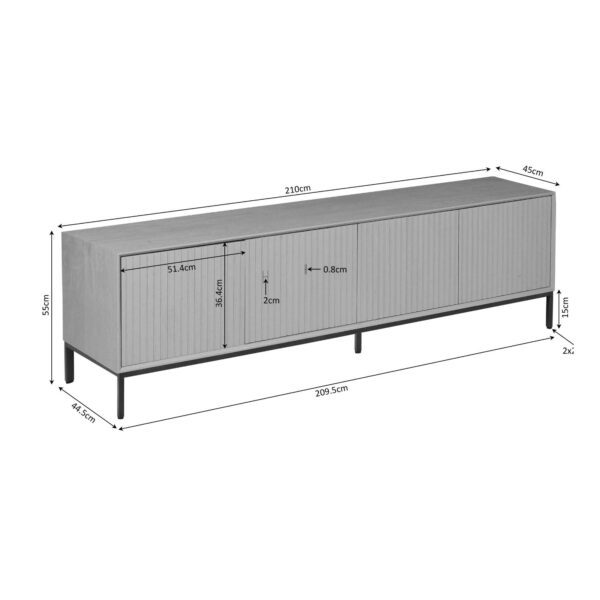 Madison tv-meubel bruin | 210cm - Afbeelding 5