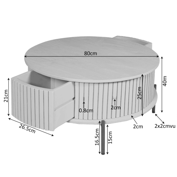 Madison salontafel bruin | rond - Afbeelding 5