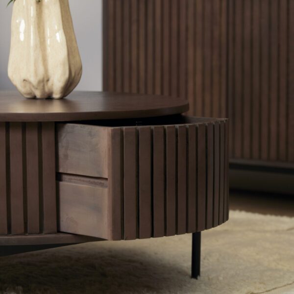 Madison salontafel bruin | rond - Afbeelding 2