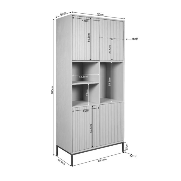 Madison vakkenkast bruin | 90cm - Afbeelding 4