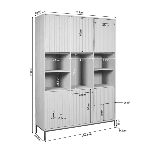 Madison vakkenkast bruin | 135cm - Afbeelding 5