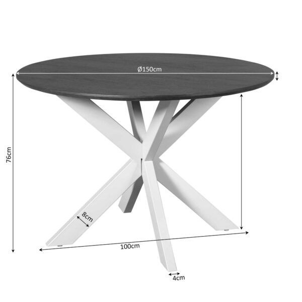 Madison eettafel rond bruin | 110/130/150Ø - Afbeelding 3
