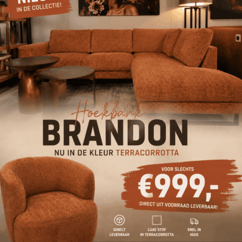 Bank Brandon | voorraad | terracotta
